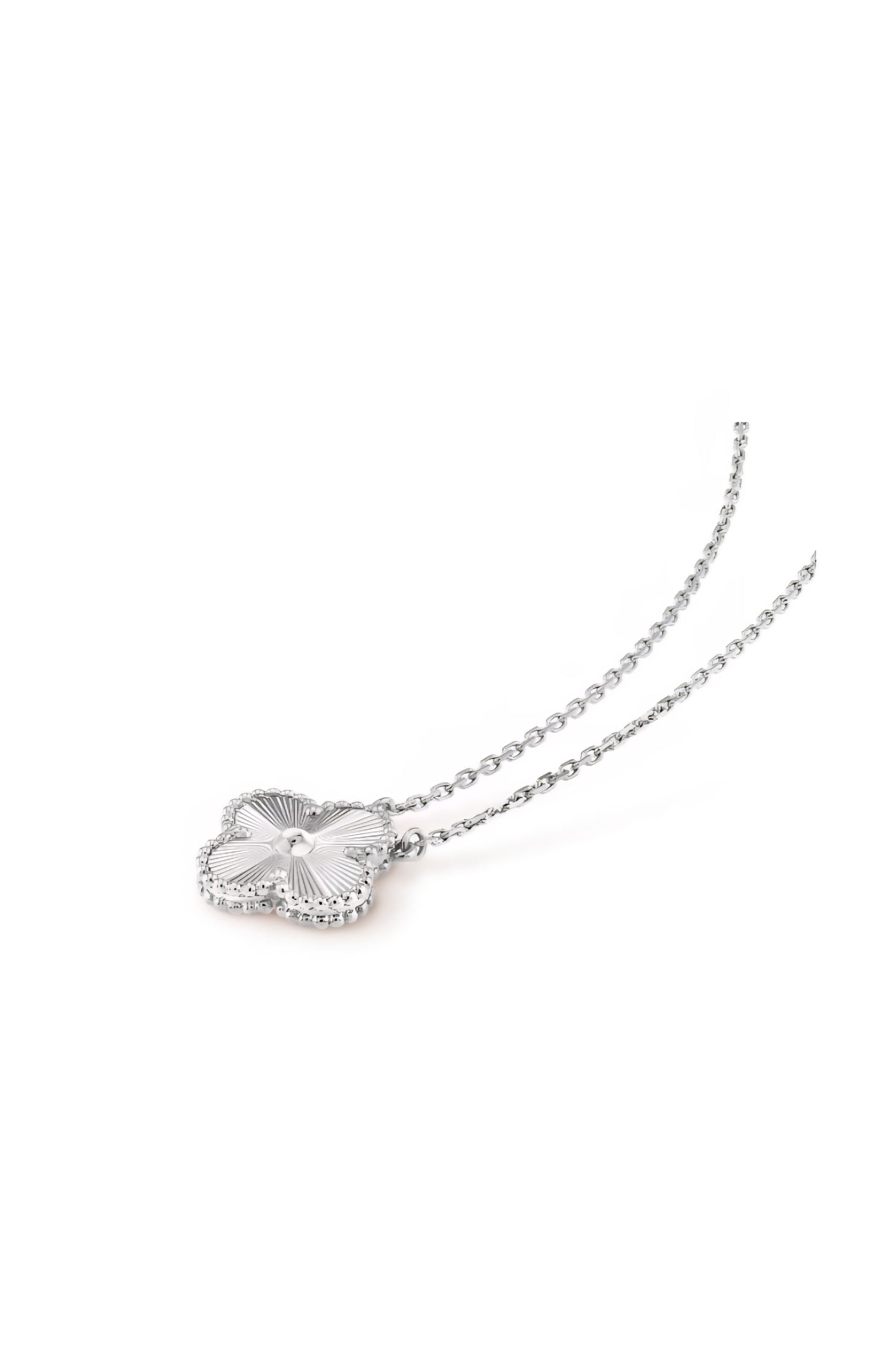 Charmé Clover Collection - Necklace, Earrings & Ring in Sterling Silver Finish