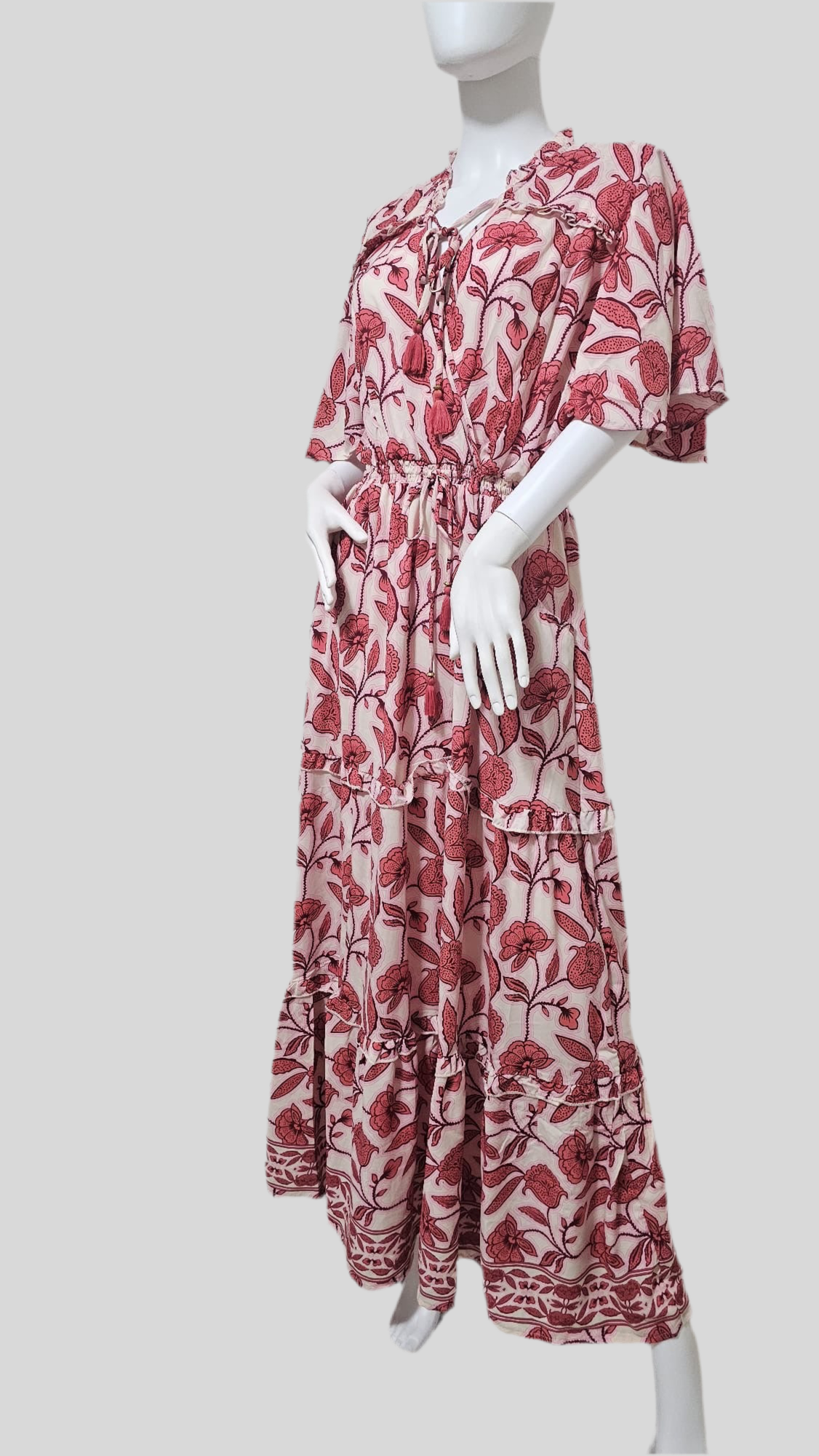 Rosé Bloom Printed Maxi Dress