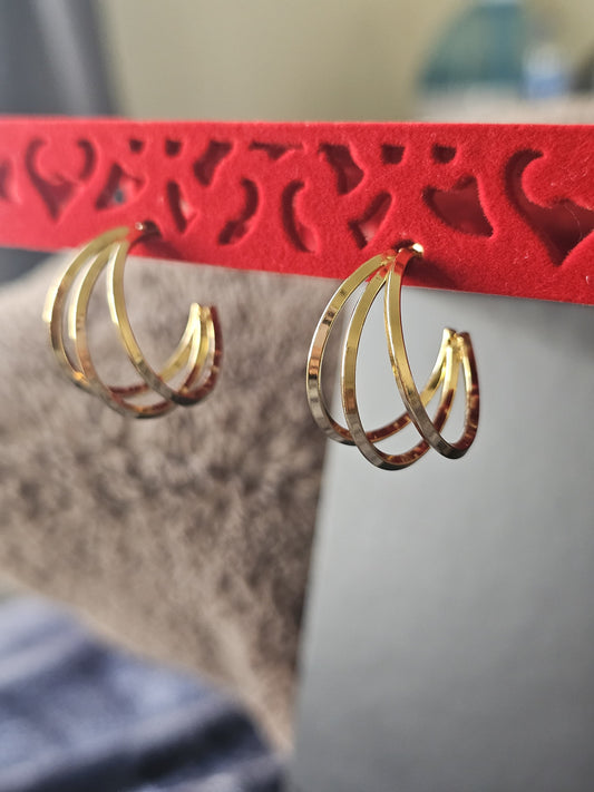 Trio Gleam Hoop Earrings