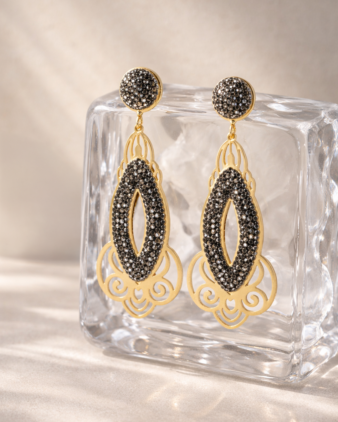 Black Crystal Earring