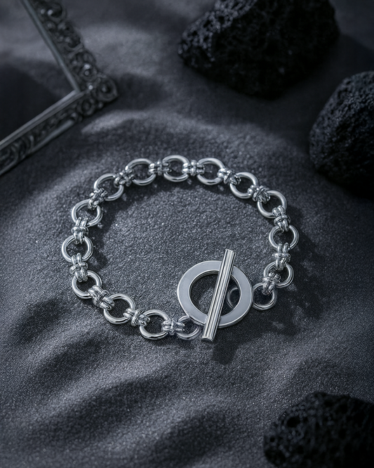 Gold Plated Toggle Link Bracelet – Anti-Tarnish, Hypoallergenic, Bold Statement Jewelry by Al Zarif