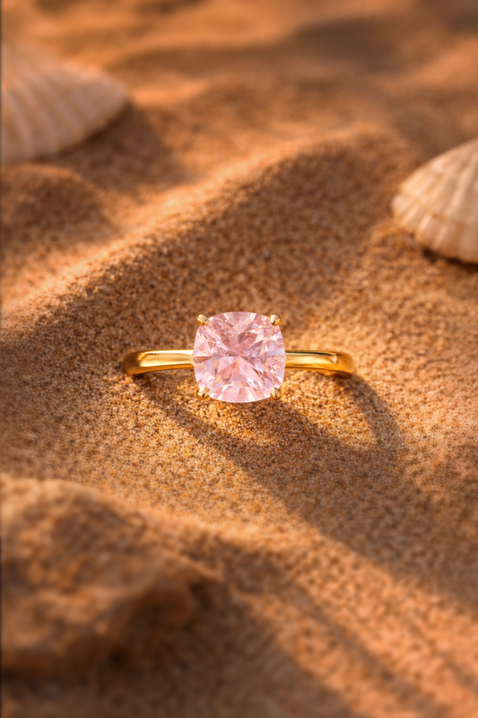 Blush Gemstone Ring – Statement Design