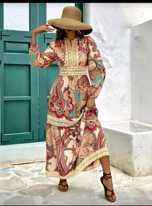 Fall & Floral Lace Gown