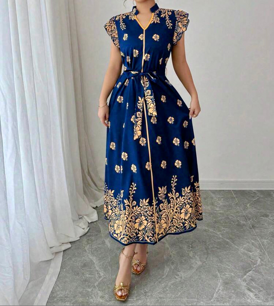 Azure Blossom Summer Dress