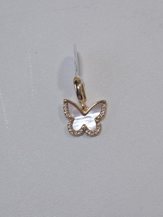 Mini Butterfly Charm with Pearls