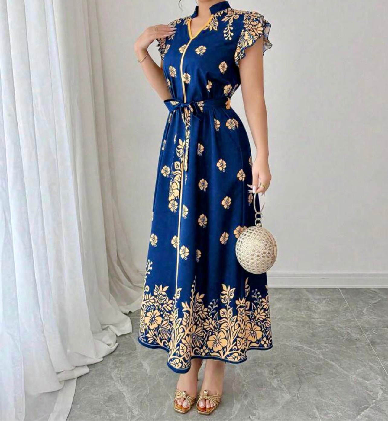 Azure Blossom Summer Dress