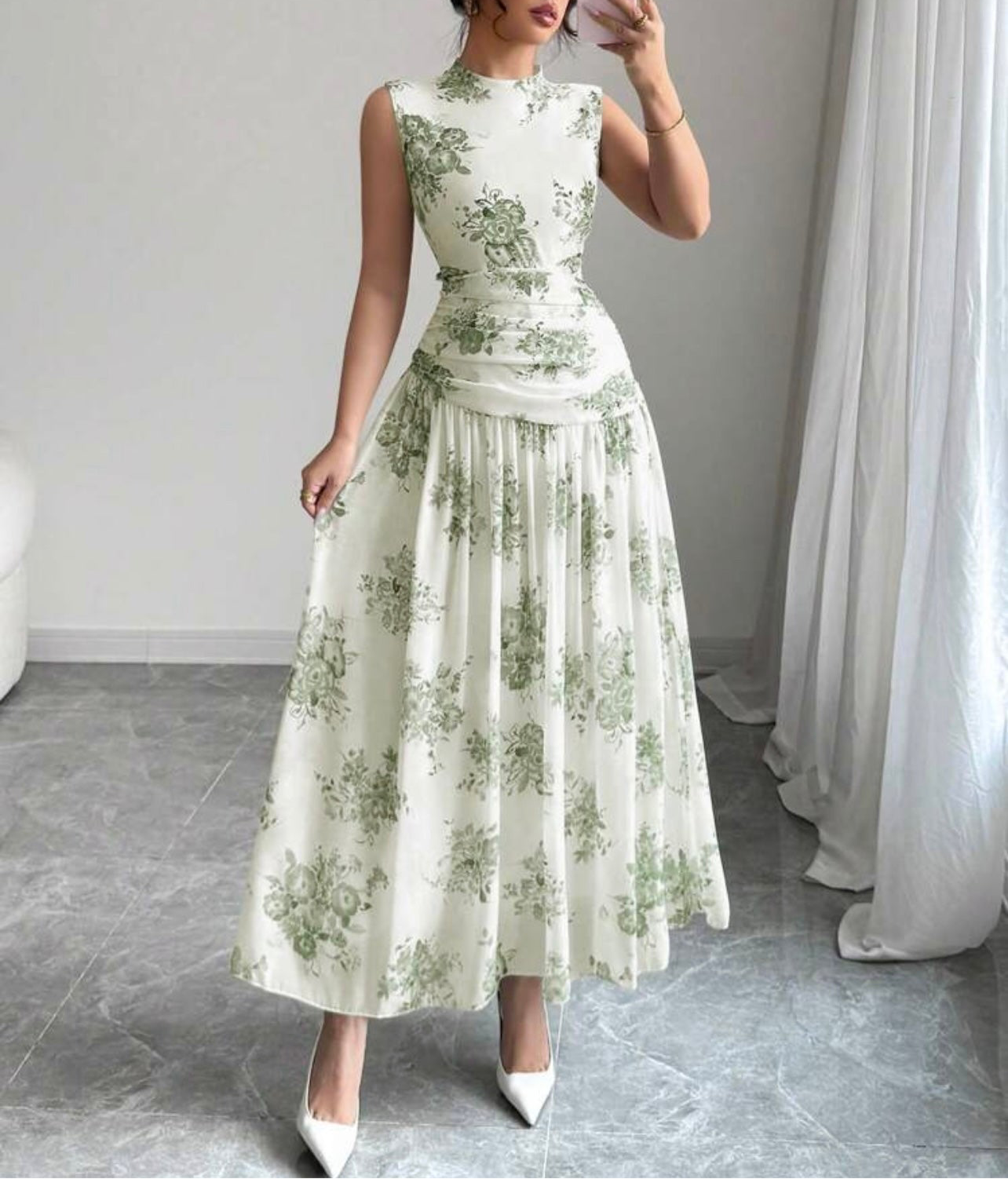 AL Zarif Women's Sleeveless the Eden Dress – Lightweight Summer Gown for Garden Parties & Formal Events