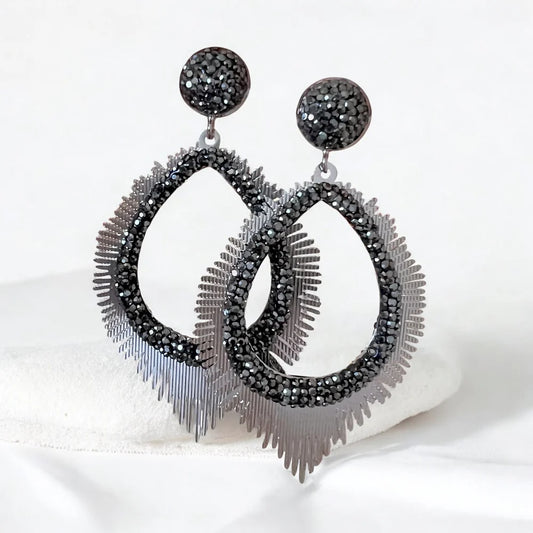 18K Gold/Silver Plated Australian Crystal Sun Design Earrings