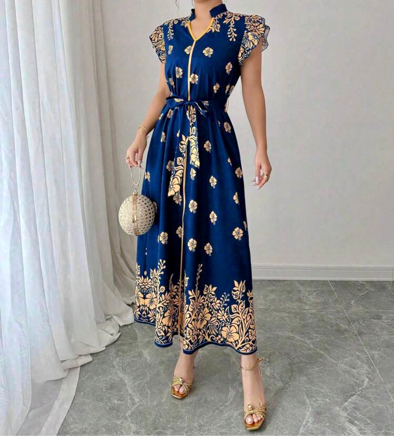 Azure Blossom Summer Dress