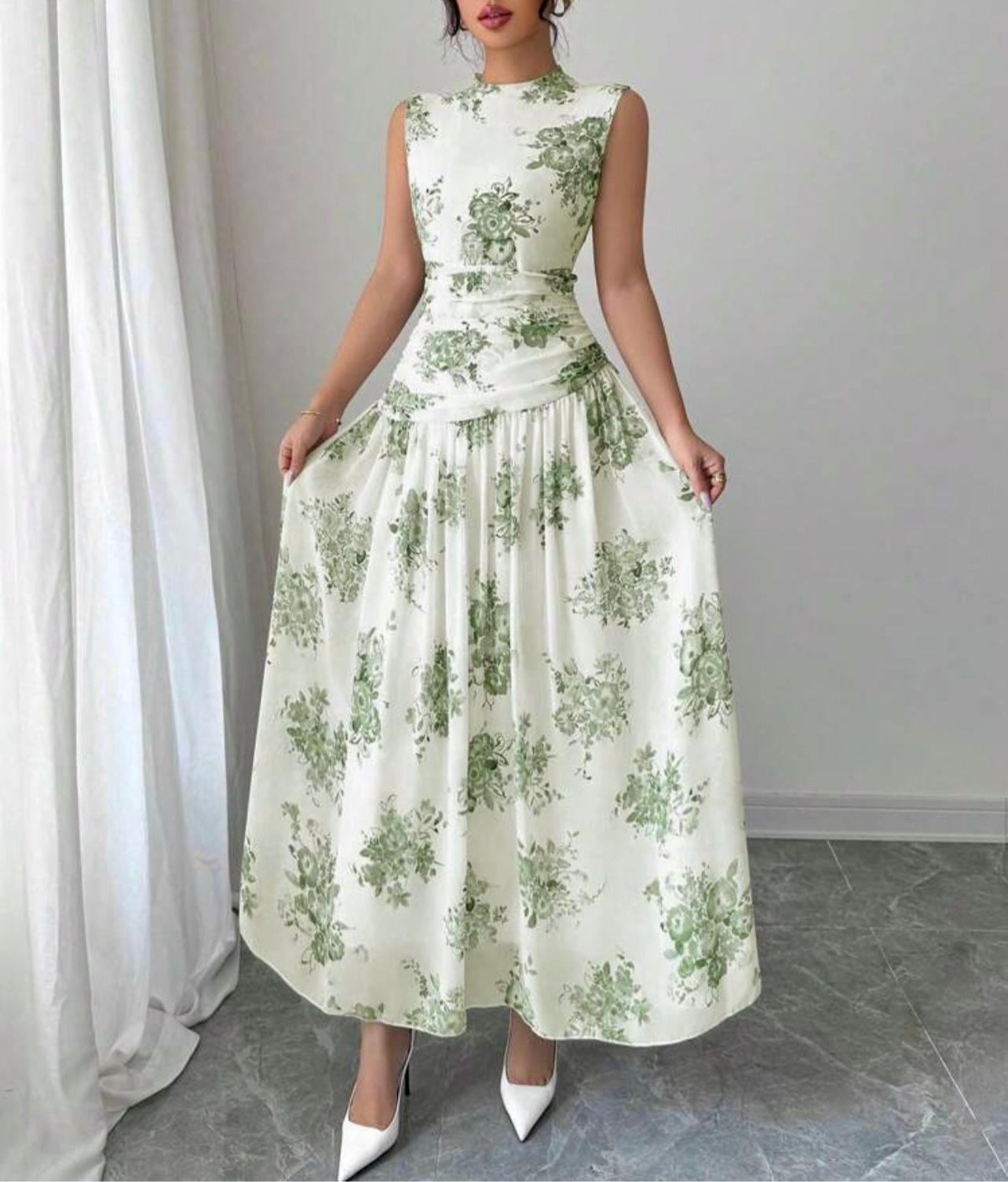 AL Zarif Women's Sleeveless the Eden Dress – Lightweight Summer Gown for Garden Parties & Formal Events