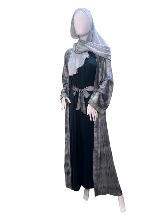 Smokey Grey Two piece Abaya