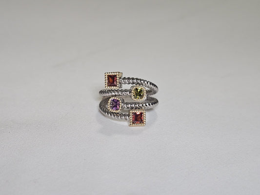 Multi Color Stone Ring – Elegant Colorful Gemstone Statement Ring