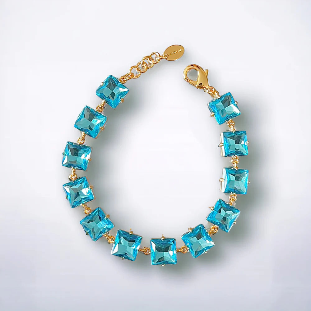 Aquamarine K9 Swarovski Crystal Tennis Bracelet