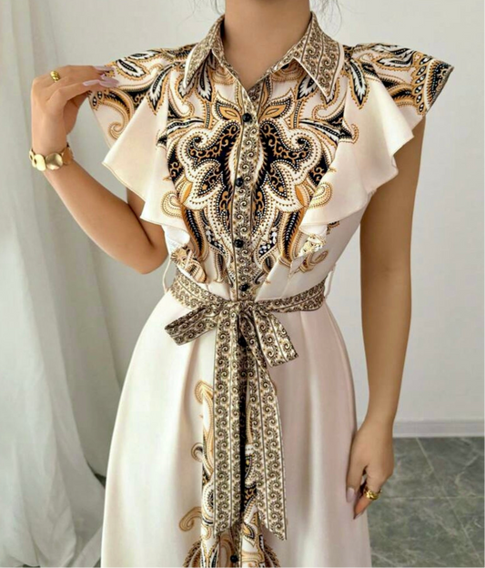 Grand Summer Pleated Maxi Dress