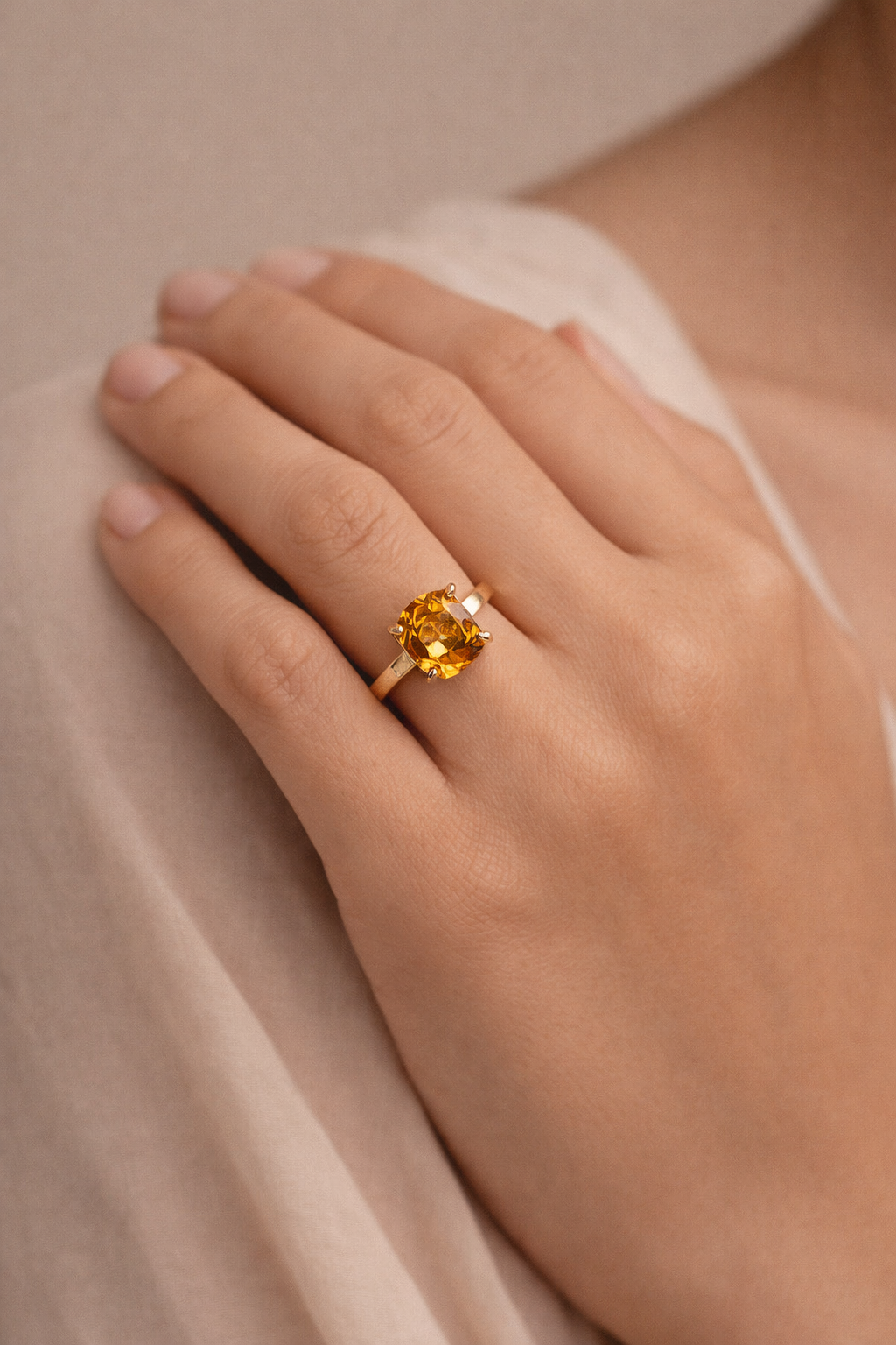 Blush Gemstone Ring – Statement Design