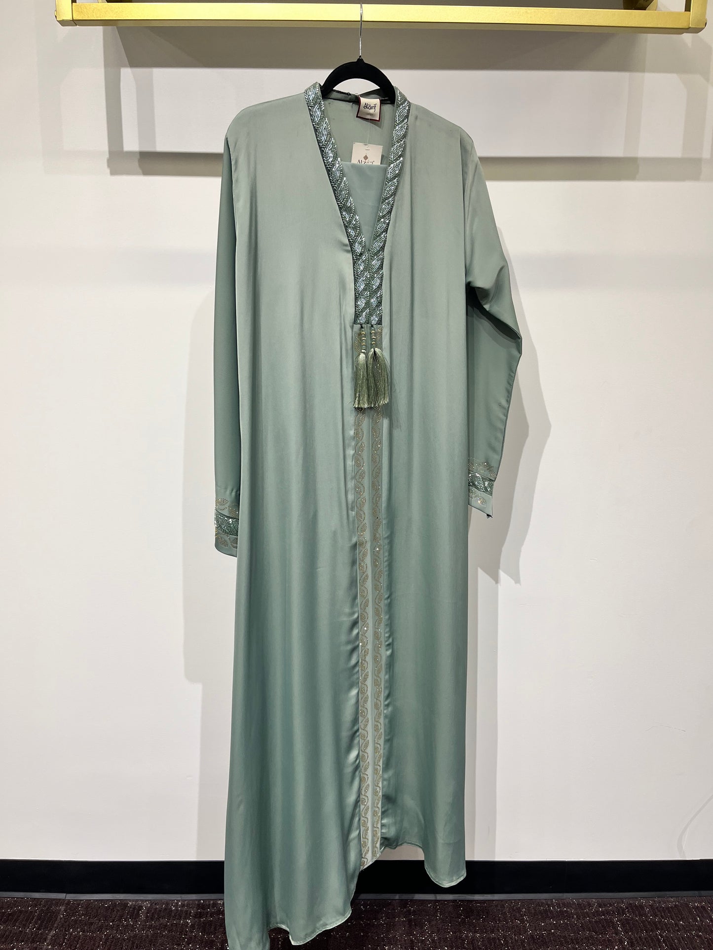 Mint Pastel Embellished Abaya