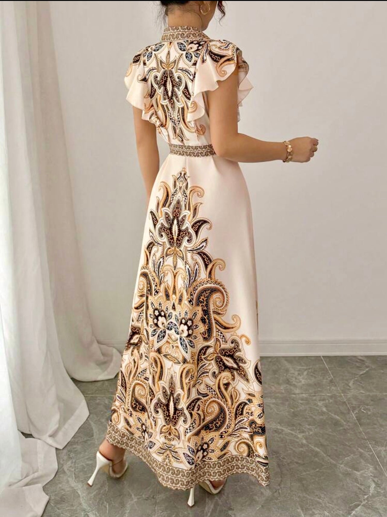 Grand Summer Pleated Maxi Dress