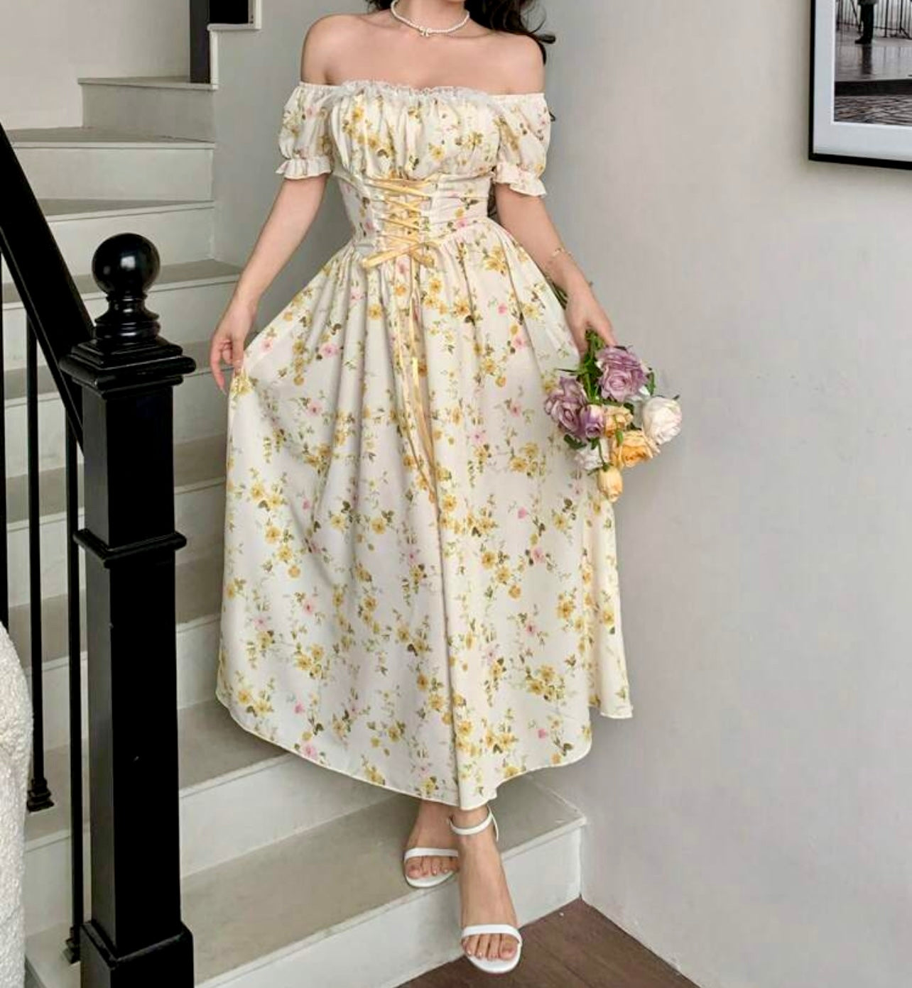 Floral Corset Maxi Dress