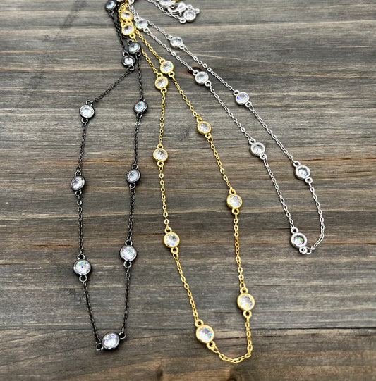 Diamond by Yard long chain with Cubic Zirconia 20"inches