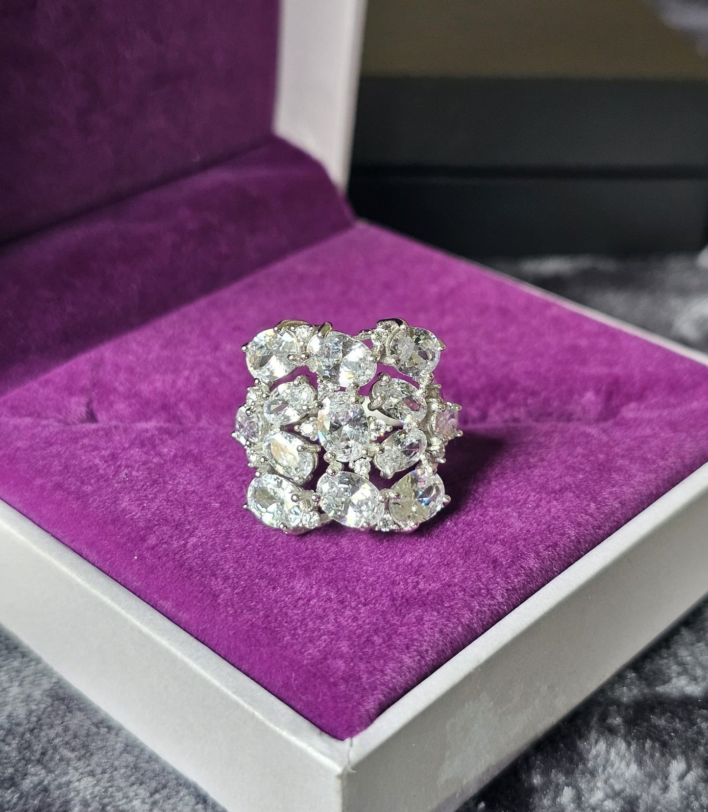 Radiant Cascade Statement Ring