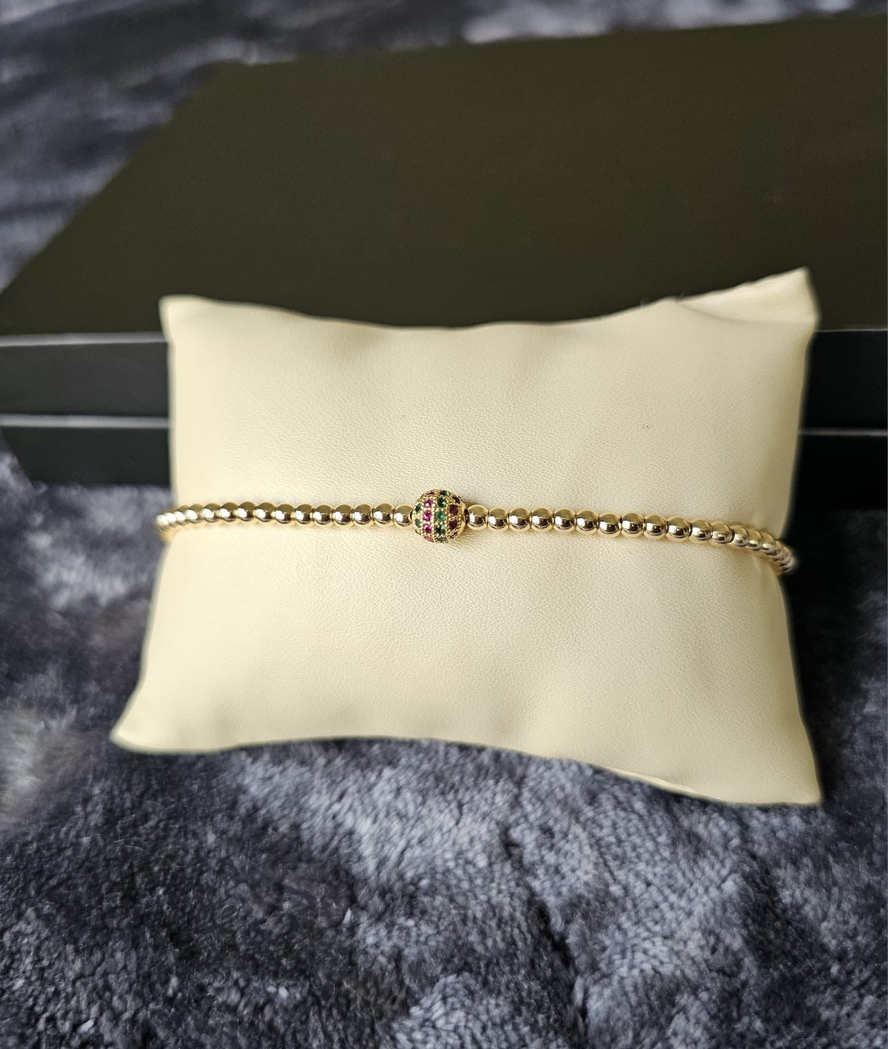 Aurum Relic Beaded Bracelet with colored CZ Stones