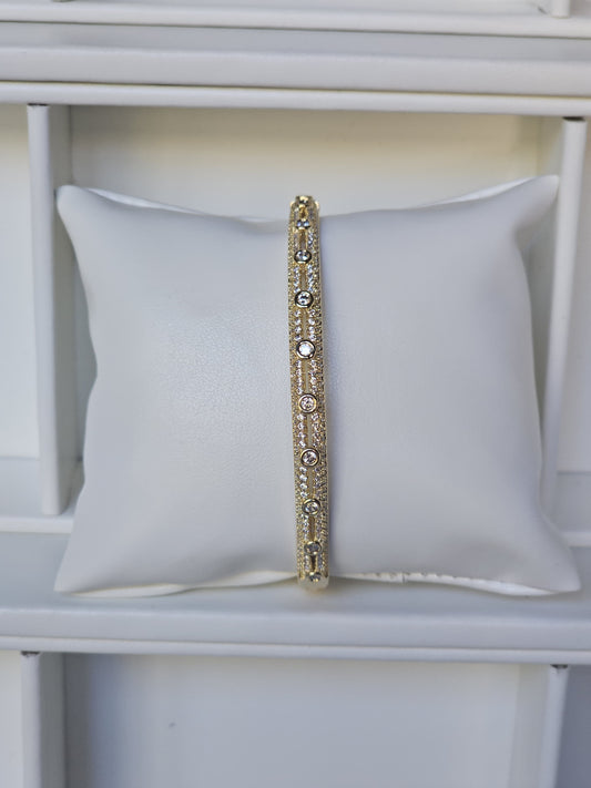 Custom Gold Bracelet with CZ