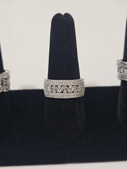 Celestia Luxe Crystal Statement Band Ring – Bridal Edition