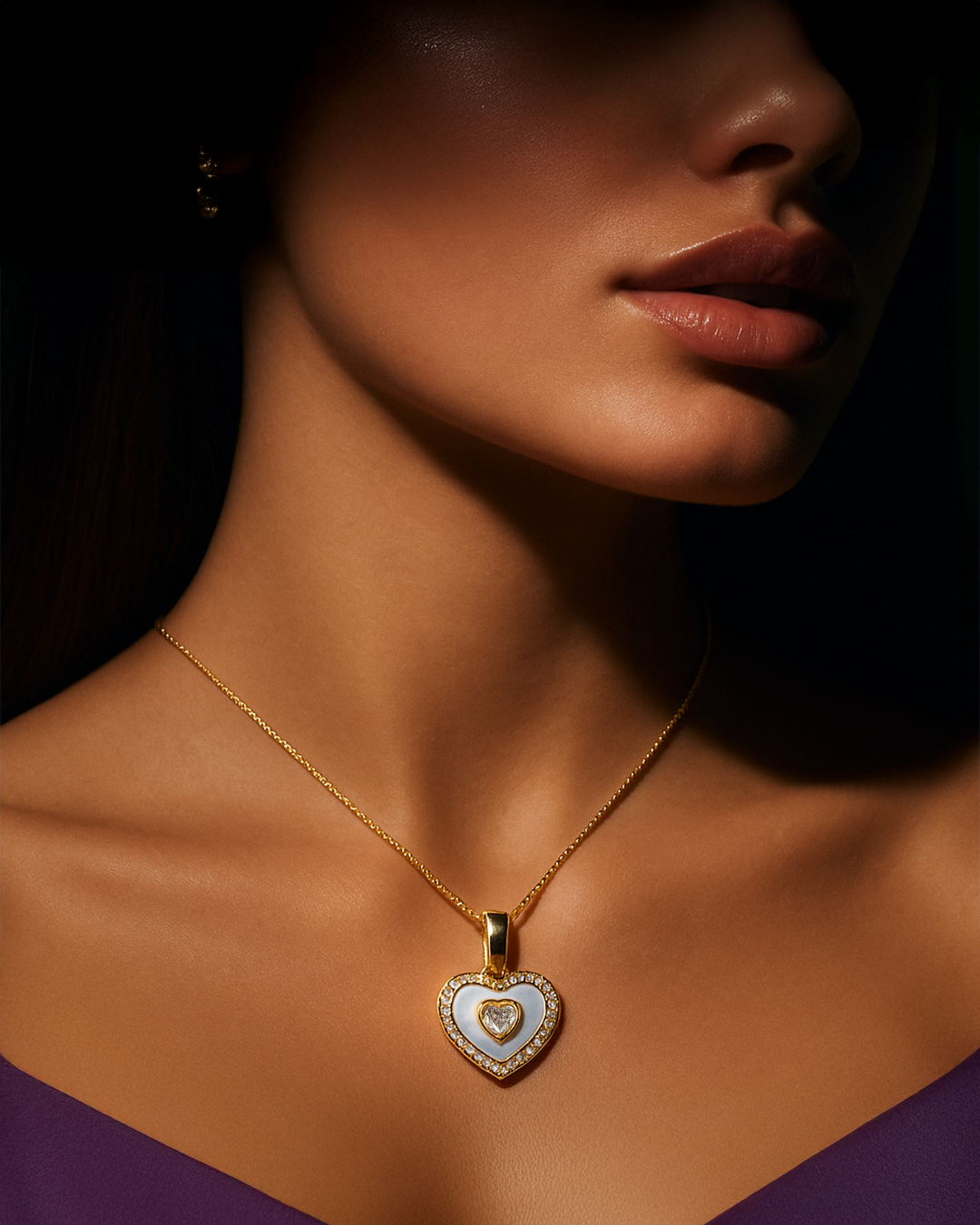 Amoura Heart Charm – Golden Love Pendant