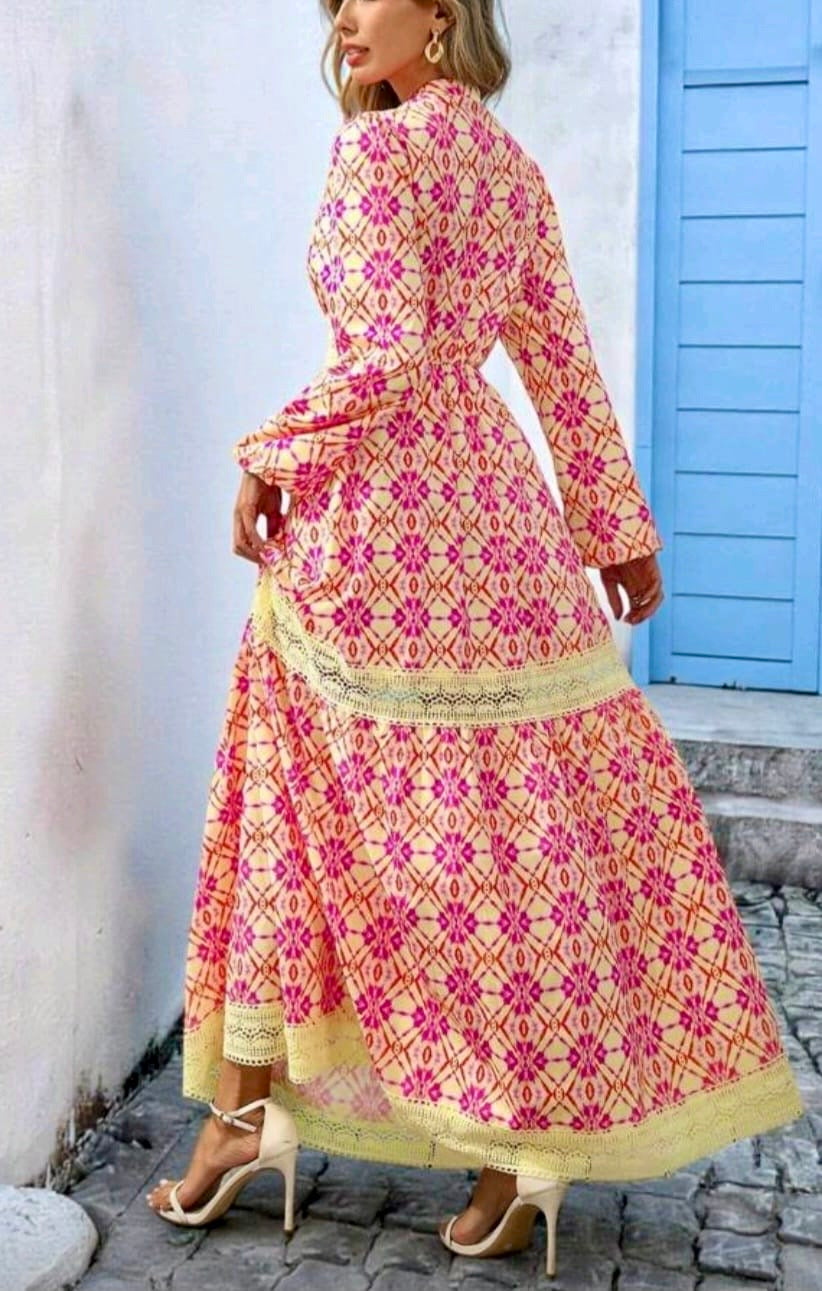 Fall & Floral Lace Gown