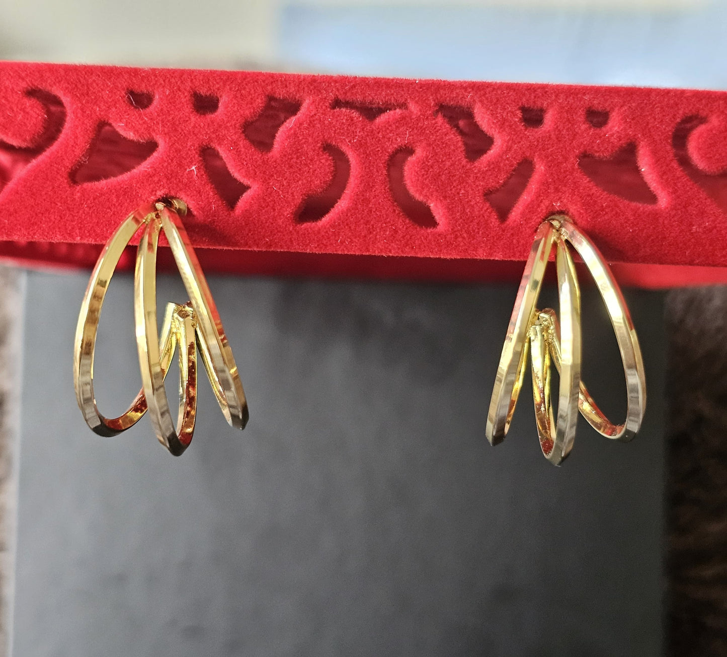 Trio Gleam Hoop Earrings