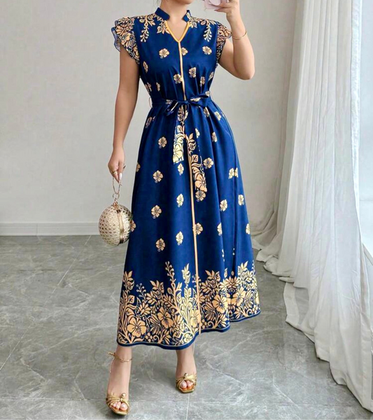 Azure Blossom Summer Dress