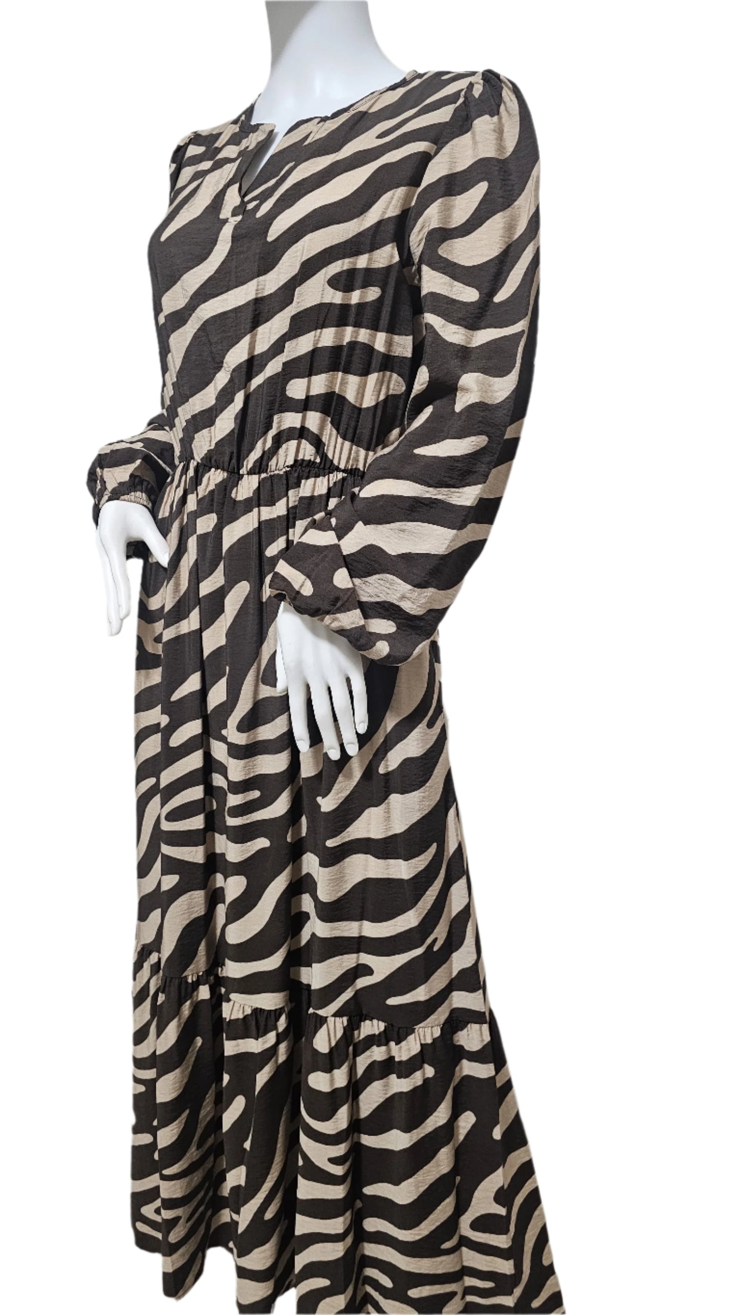 Savanna Stride Zebra Maxi Dress