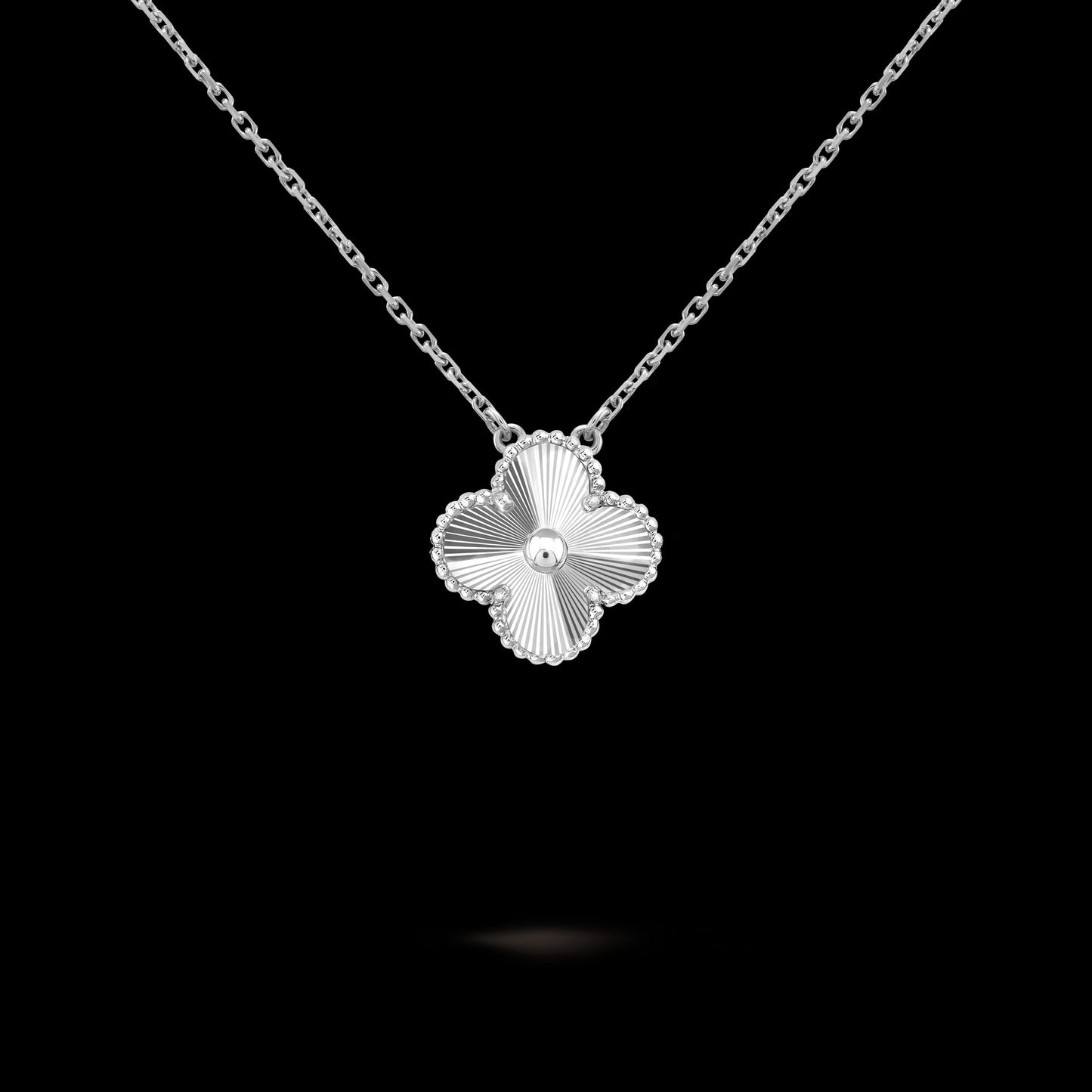 Charmé Clover Collection - Necklace, Earrings & Ring in Sterling Silver Finish