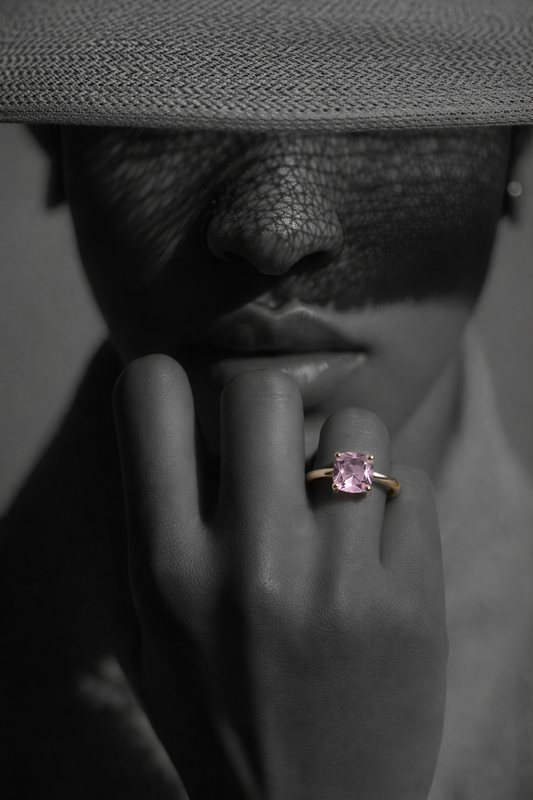 Blush Gemstone Ring – Statement Design