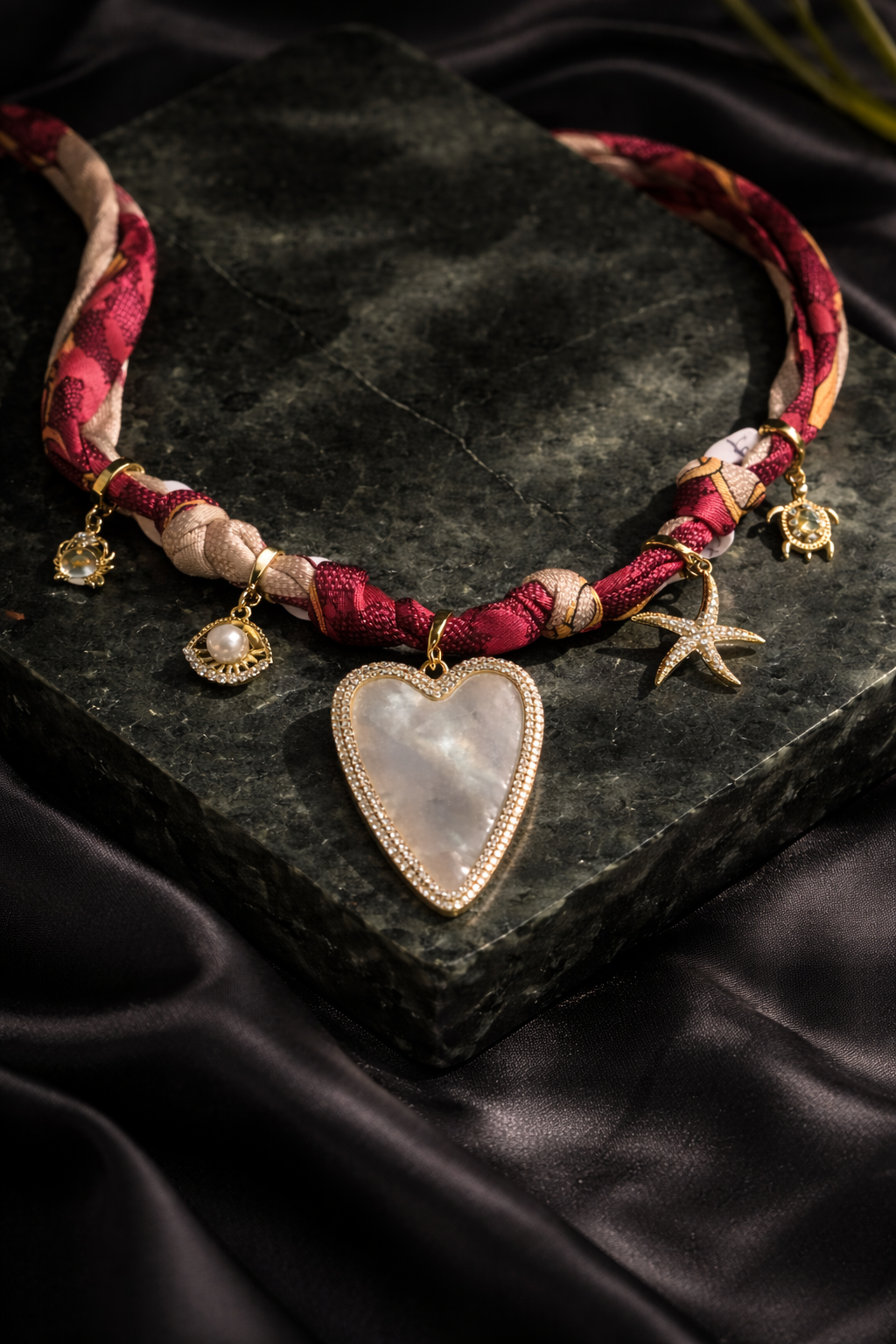 Scarf Necklace With Charm