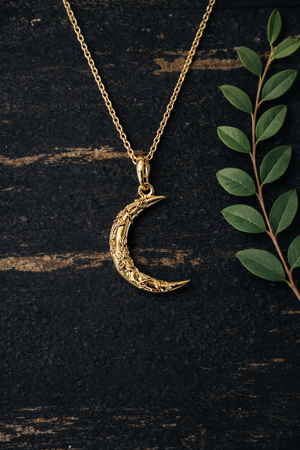 Dreamy Crescent Moon Charm Pendant