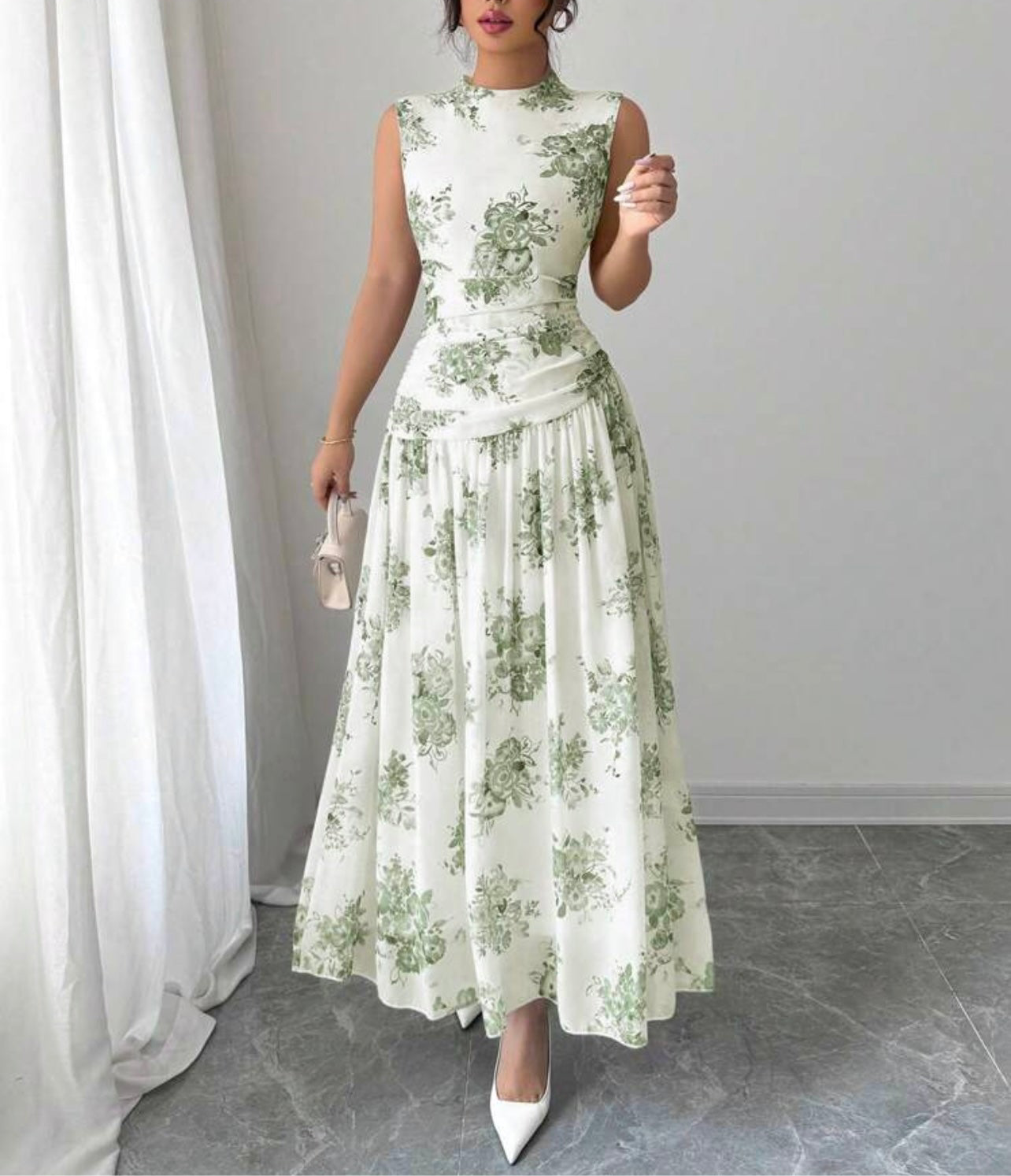 AL Zarif Women's Sleeveless the Eden Dress – Lightweight Summer Gown for Garden Parties & Formal Events