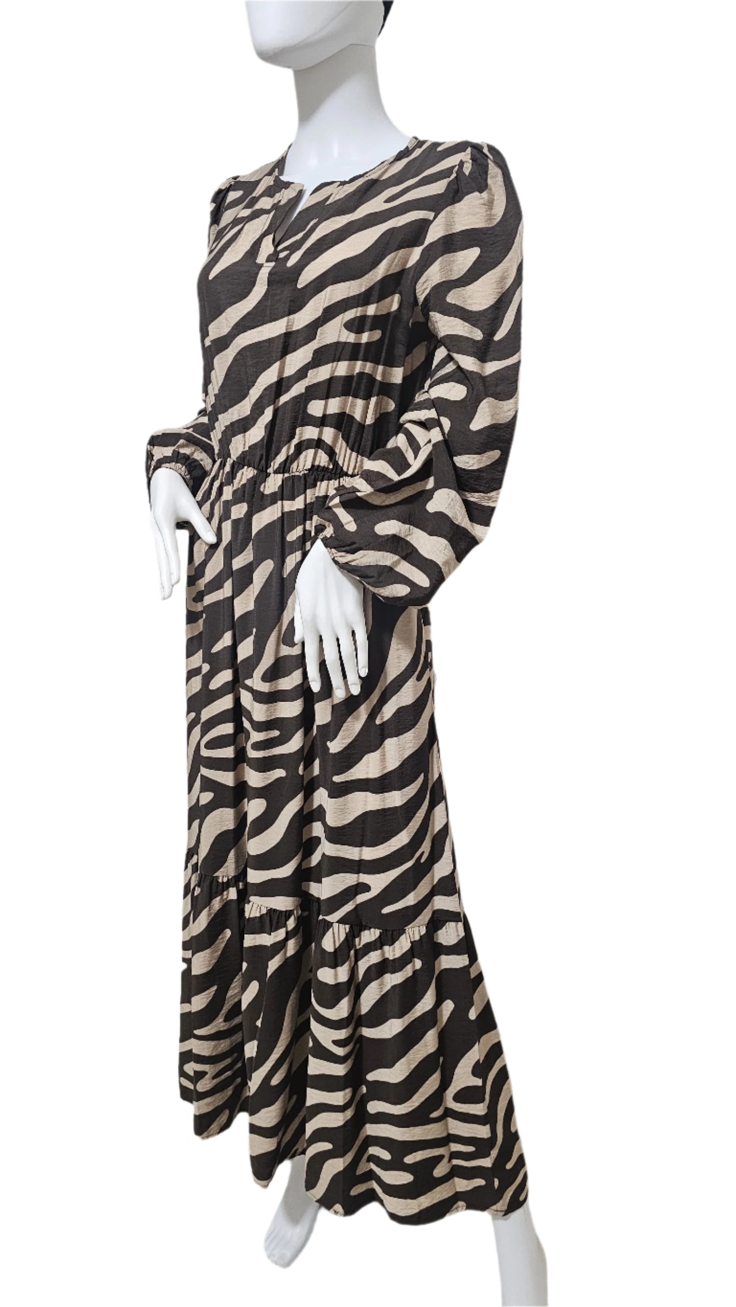 Savanna Stride Zebra Maxi Dress
