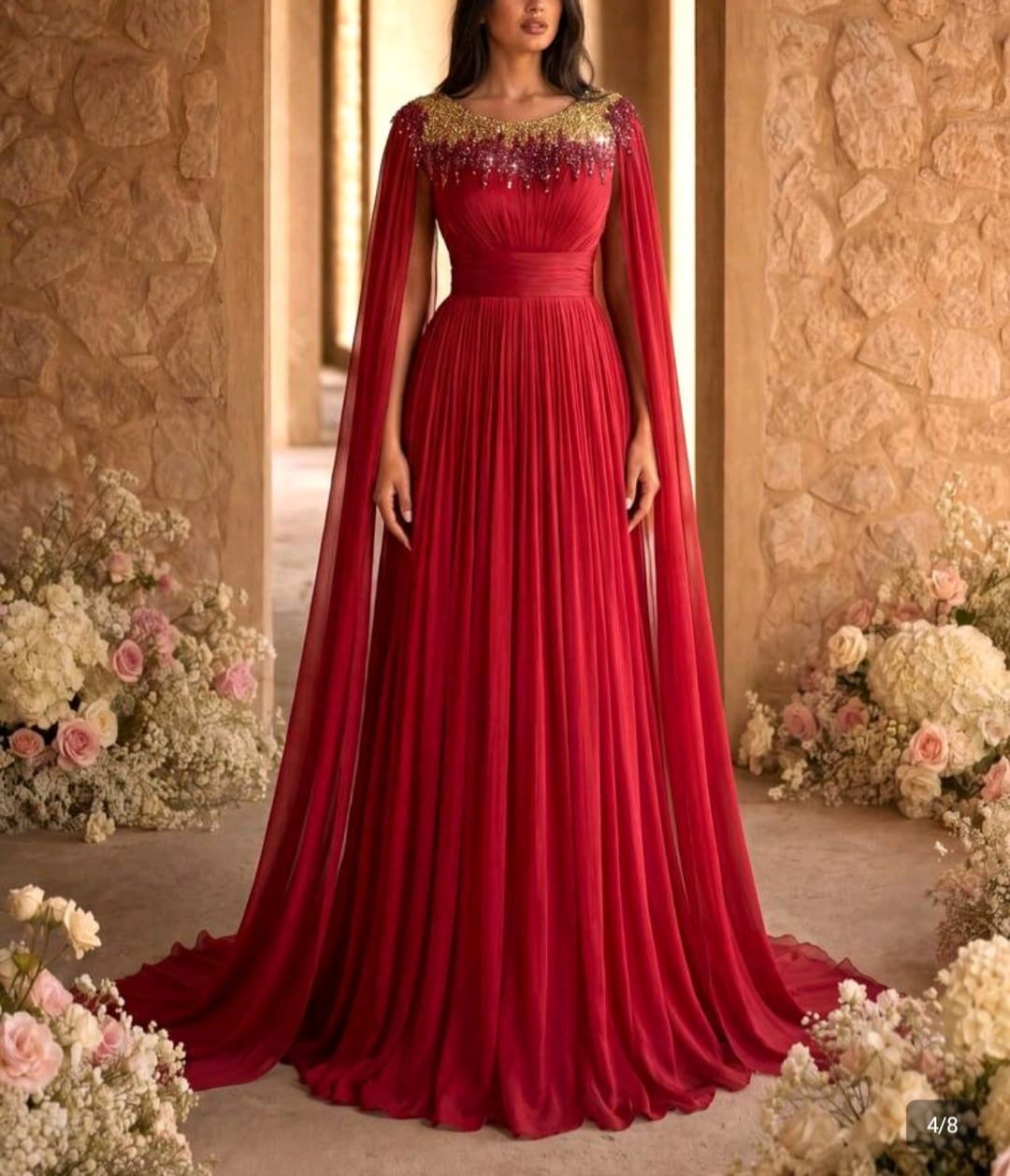 Flowy Elegant Red Gown