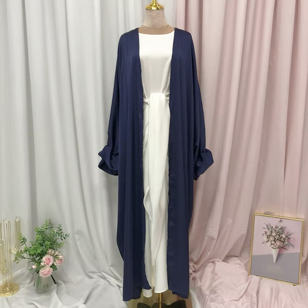 Royal Blue Satin Abaya