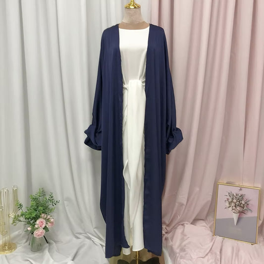 Royal Blue Satin Abaya