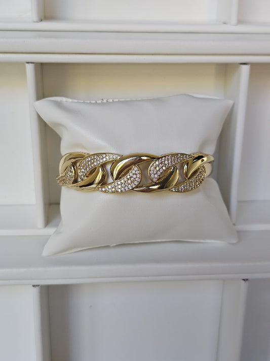 18K Gold Plated Stainless Steel Chain-link cuff