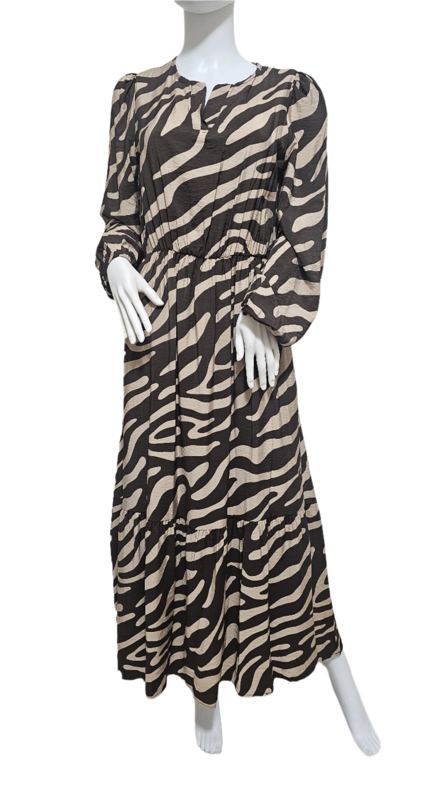 Savanna Stride Zebra Maxi Dress