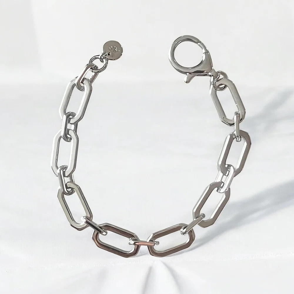 HexaLink Luxe Paper Clip Bracelet – 18K Gold & Silver Plated