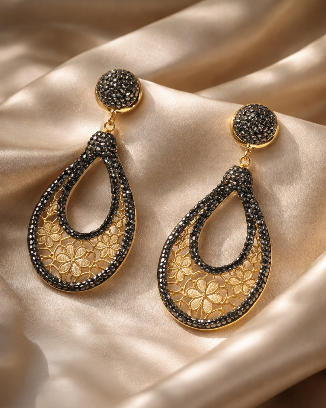 Black Crystal Earring
