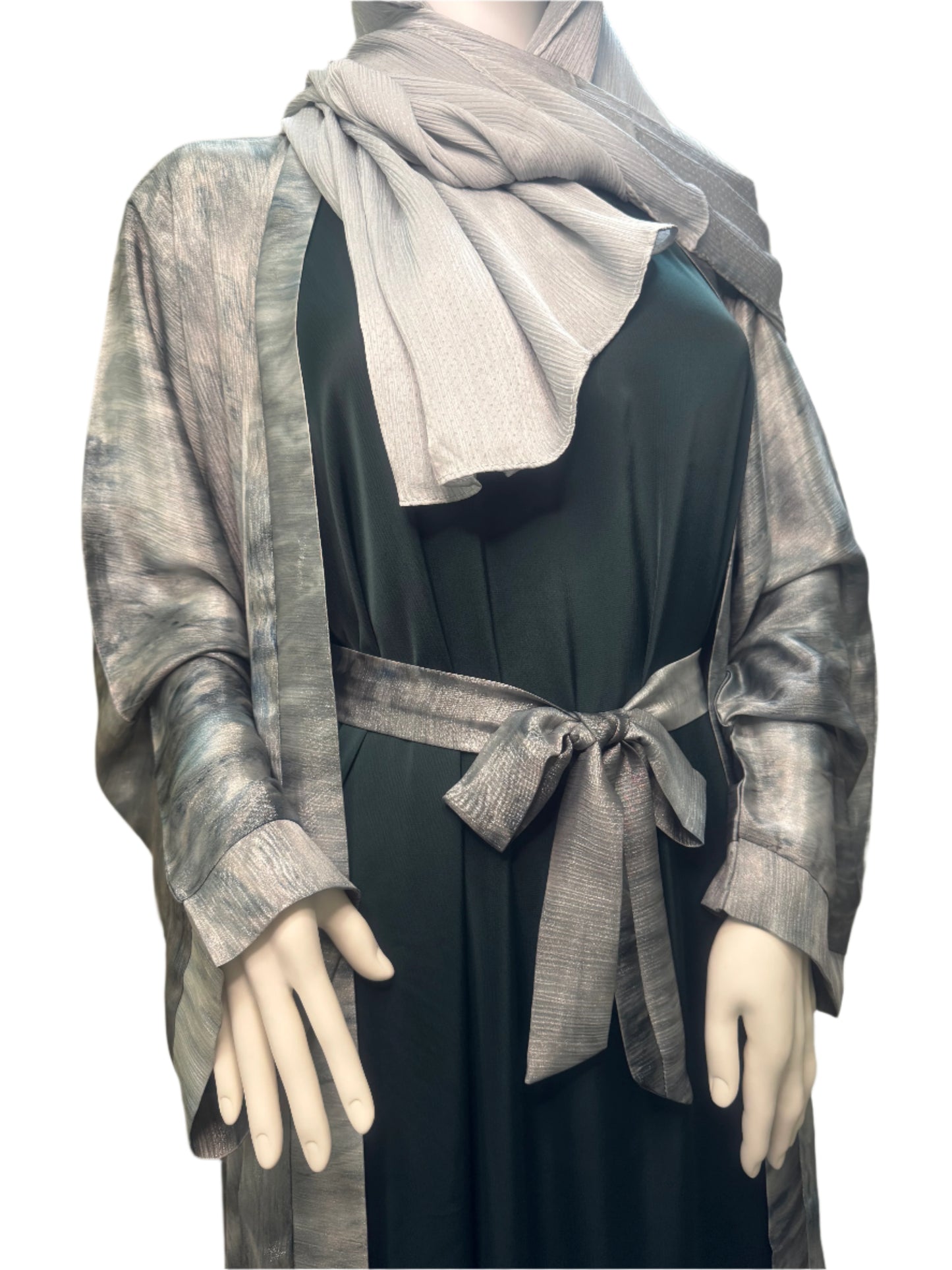 Smokey Grey Two piece Abaya