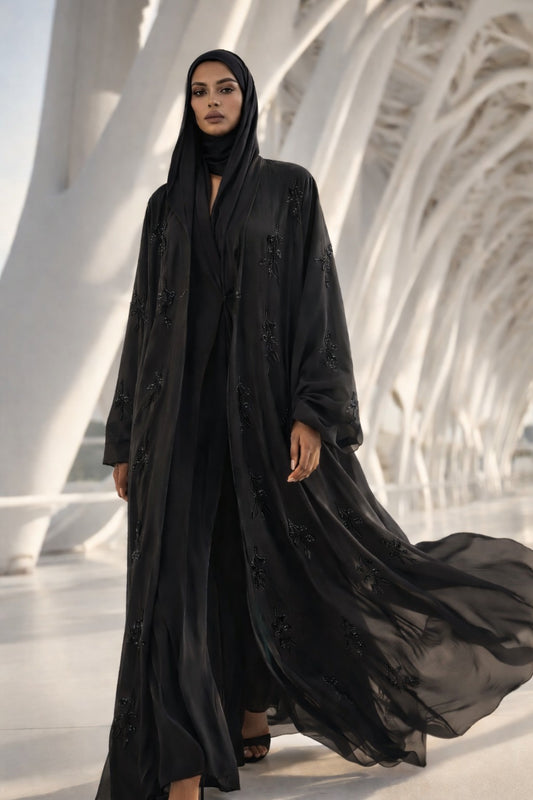 Royal Thread Embroidered Tassel Abaya