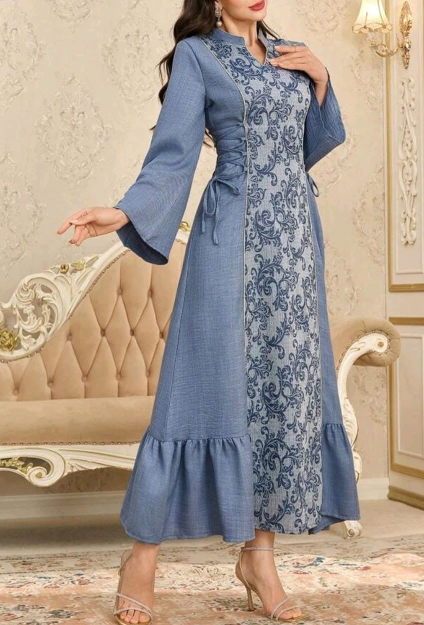 Arabic Style Stand Collar Dress