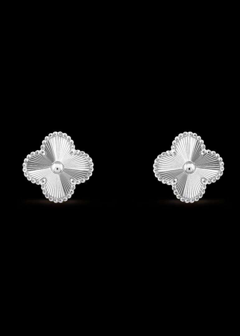 Charmé Clover Collection - Necklace, Earrings & Ring in Sterling Silver Finish