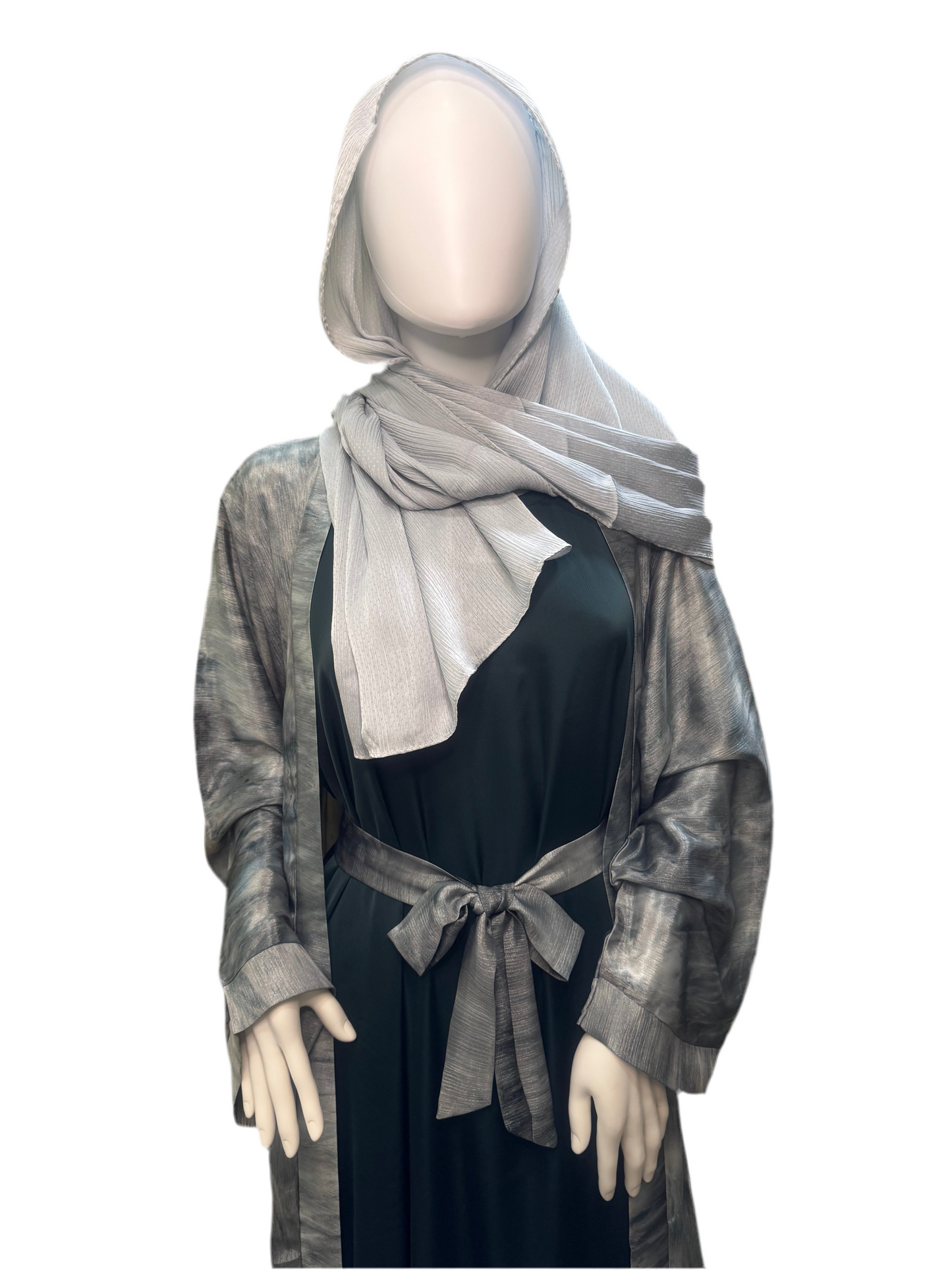Smokey Grey Two piece Abaya